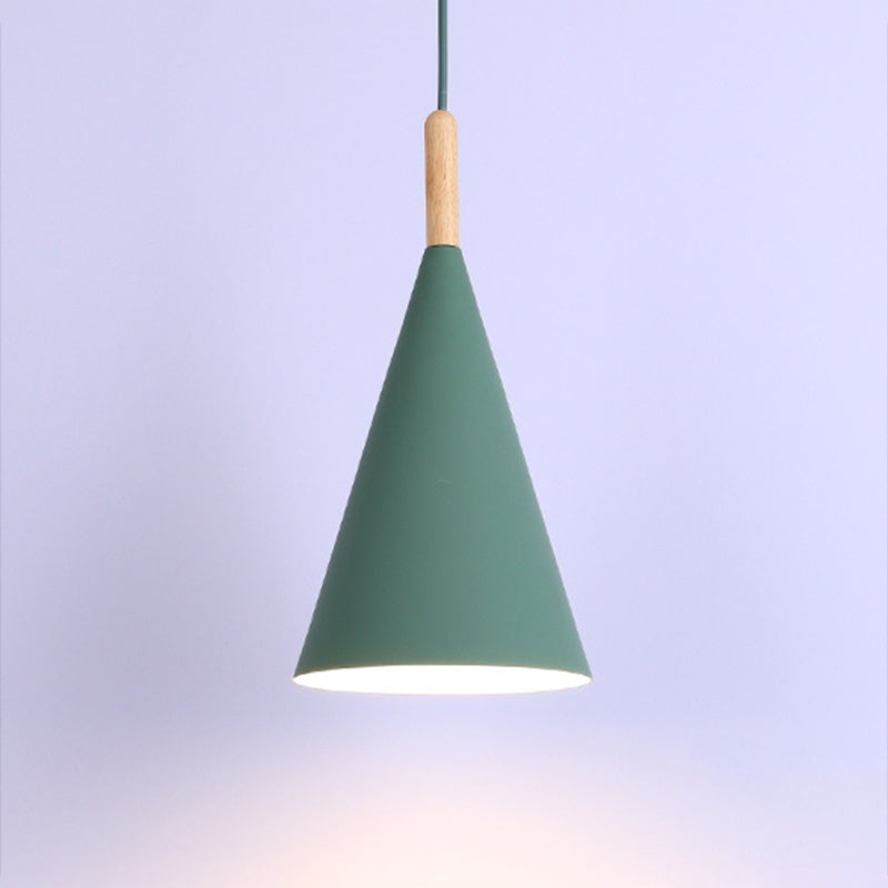 Modern Style Cone Shape Hanging Light Metal 1 Light Hanging Lamp for Bedroom