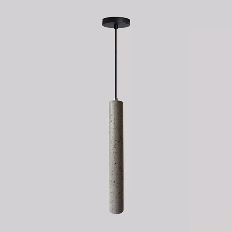 Cylinder Hanging Lights Modern Style Stone 1 Light Pendant Light Kit