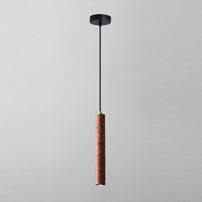 Cylinder Hanging Lights Modern Style Stone 1 Light Pendant Light Kit