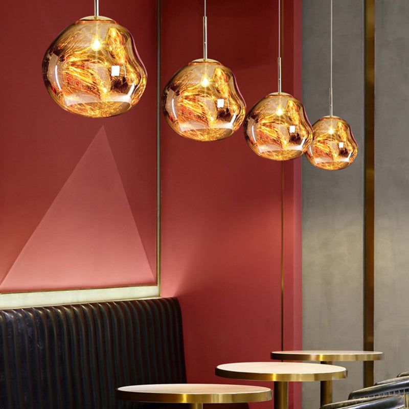 Contemporary Colorful Glass Hanging Light Creative Metallic Pendant Lighting Fixture