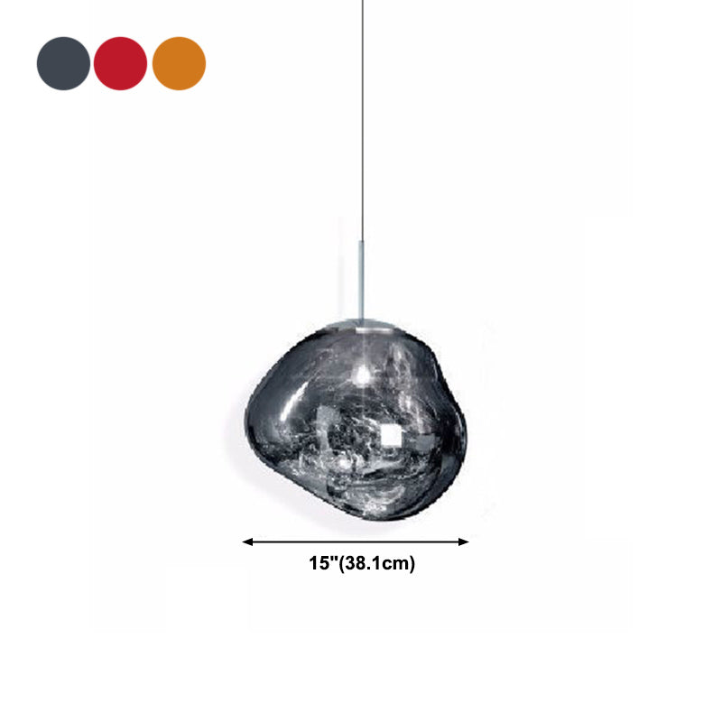 Contemporary Colorful Glass Hanging Light Creative Metallic Pendant Lighting Fixture