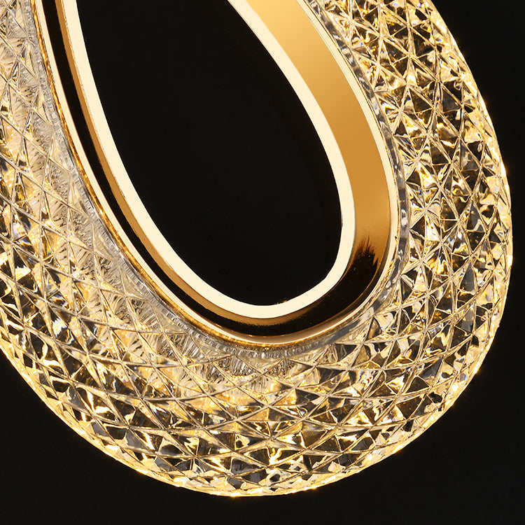 Contemporary Style Linear Shape Pendant Lights Metal Hanging Lamps in Gold