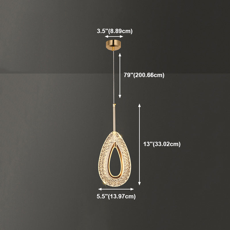 Contemporary Style Linear Shape Pendant Lights Metal Hanging Lamps in Gold