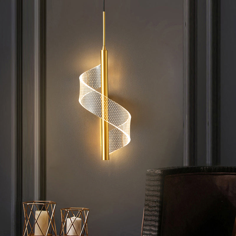 Linear Shape Metal Pendant Lights Contemporary Style Hanging Lamps