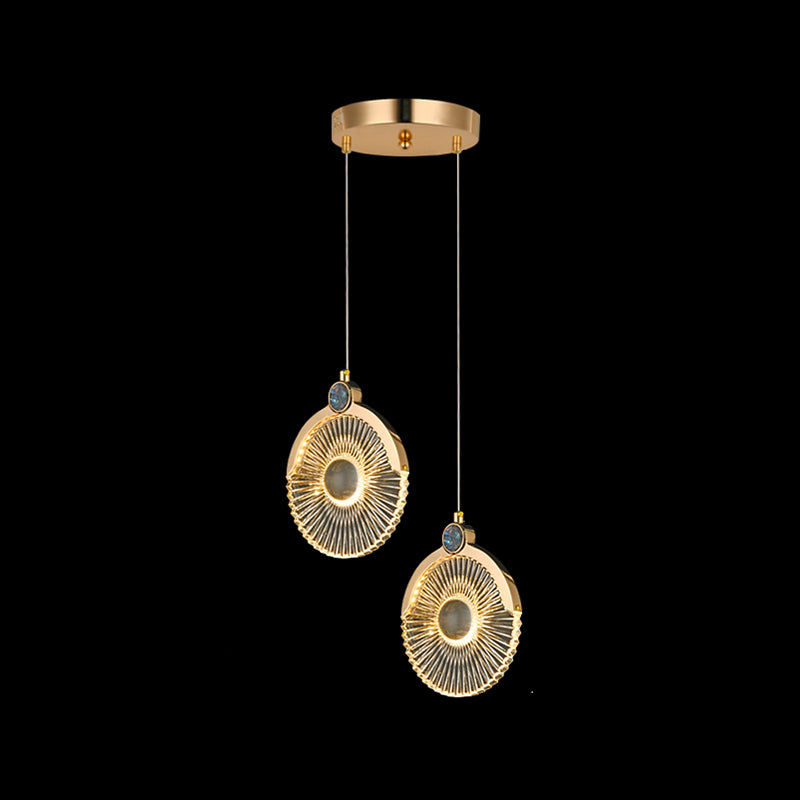 Round Shape Metal Pendant Lights Contemporary Style Hanging Lamps