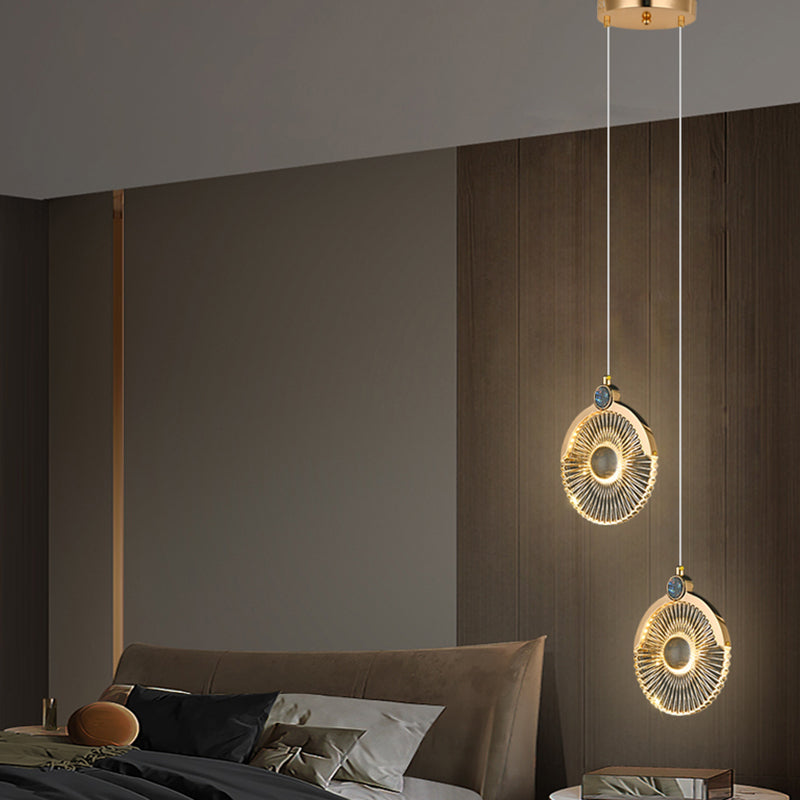 Round Shape Metal Pendant Lights Contemporary Style Hanging Lamps