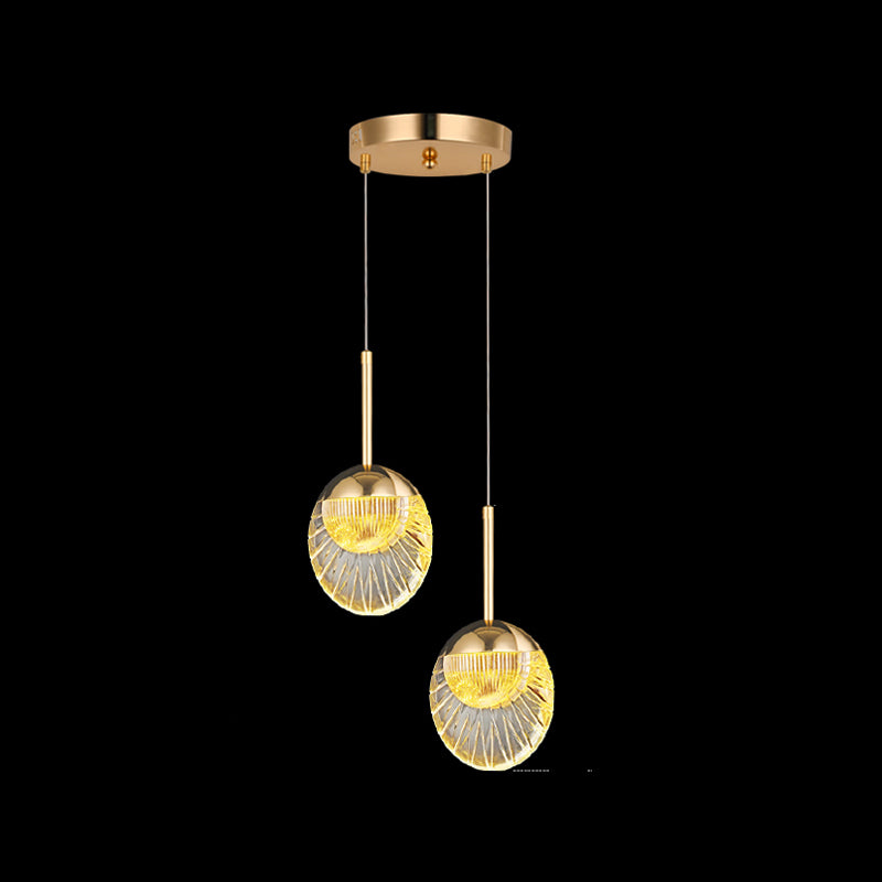 Round Shape Metal Pendant Lights Contemporary Style Hanging Lamps