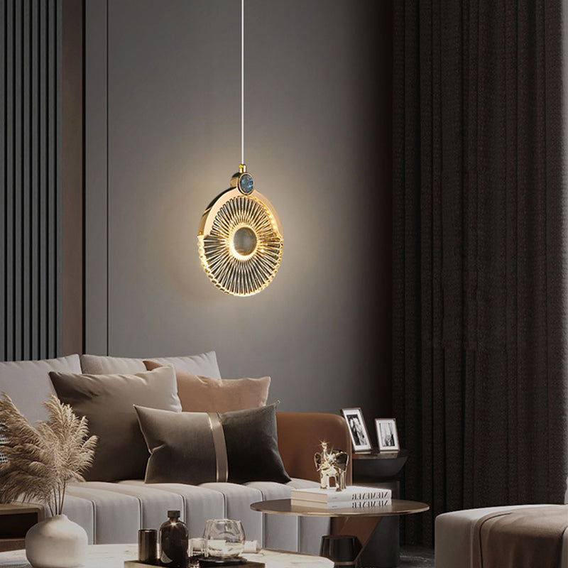 Round Shape Metal Pendant Lights Contemporary Style Hanging Lamps