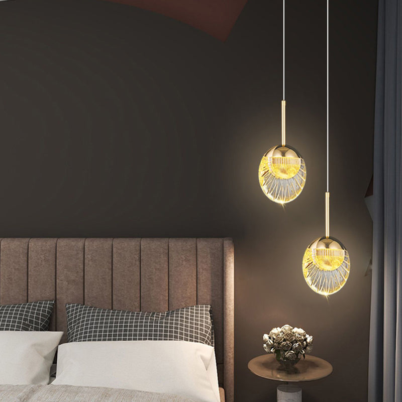 Round Shape Metal Pendant Lights Contemporary Style Hanging Lamps