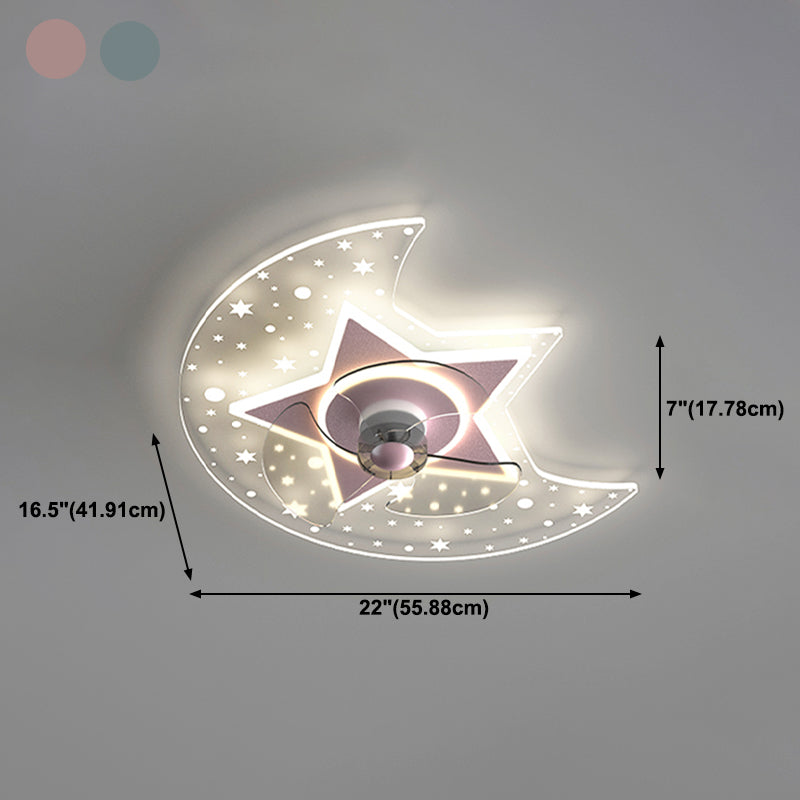Mondform Metall Deckenlüfter Kid Style 3 Lichter Deckenventilator Lampe