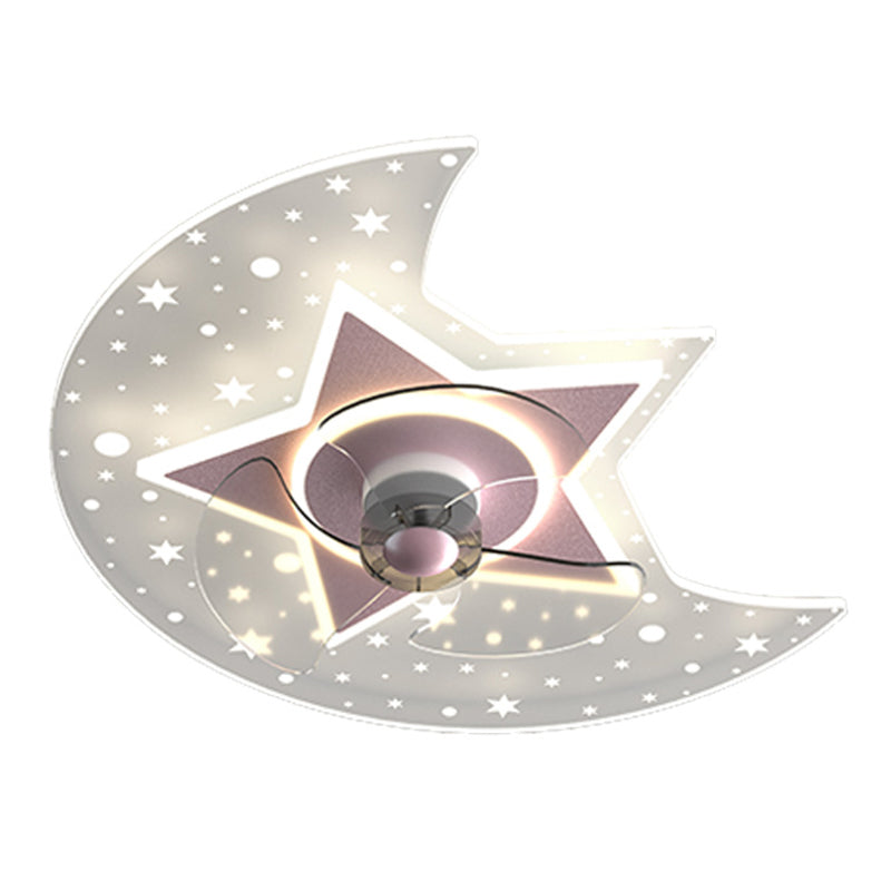 Amella a forma di fiore Ventola di ventola per bambini Multi Lights Lampada a ventola del soffitto