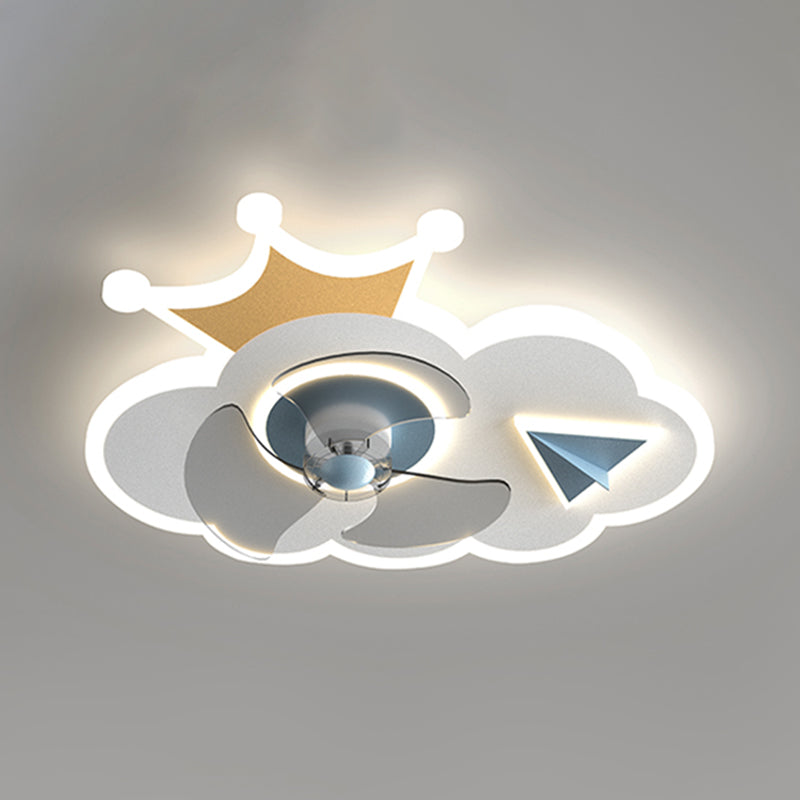 Amella a forma di fiore Ventola di ventola per bambini Multi Lights Lampada a ventola del soffitto