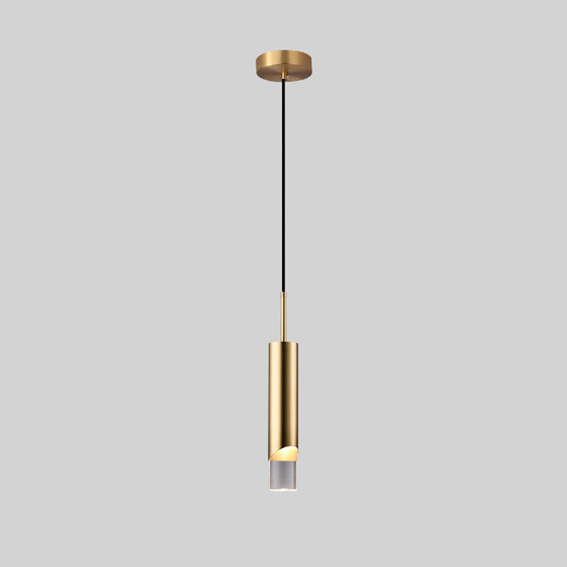 Crystal Geometric Shape Hanging Light Modern 1 Light Hanging Light Fixtures in Brass