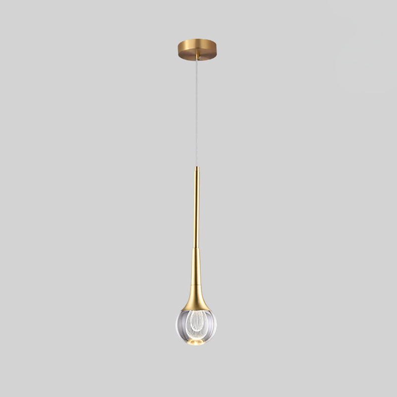 Crystal Geometric Shape Hanging Light Modern 1 Light Hanging Light Fixtures in Brass