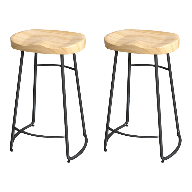 Modern Style Metal Bar Stool with Footrest Milk Tea Shop Bar Stool 30- Inches