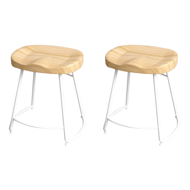 Modern Style Metal Bar Stool with Footrest Milk Tea Shop Bar Stool 30- Inches