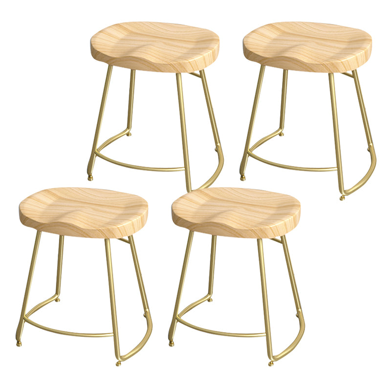 Modern Style Metal Bar Stool with Footrest Milk Tea Shop Bar Stool 30- Inches
