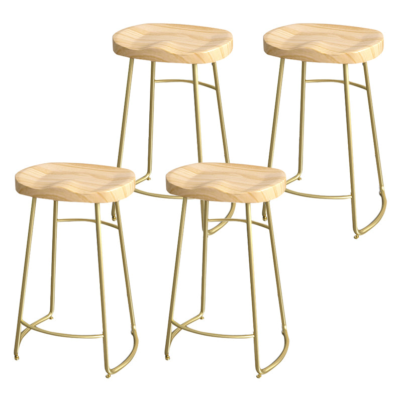 Modern Style Metal Bar Stool with Footrest Milk Tea Shop Bar Stool 30- Inches