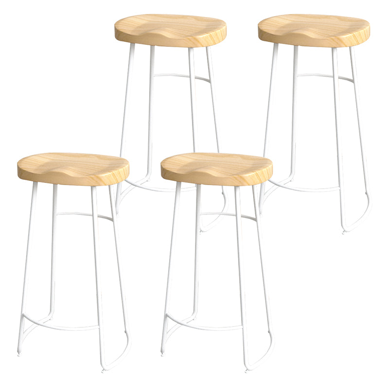 Modern Style Metal Bar Stool with Footrest Milk Tea Shop Bar Stool 30- Inches