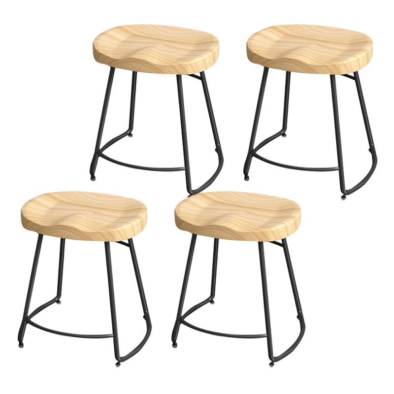 Modern Style Metal Bar Stool with Footrest Milk Tea Shop Bar Stool 30- Inches