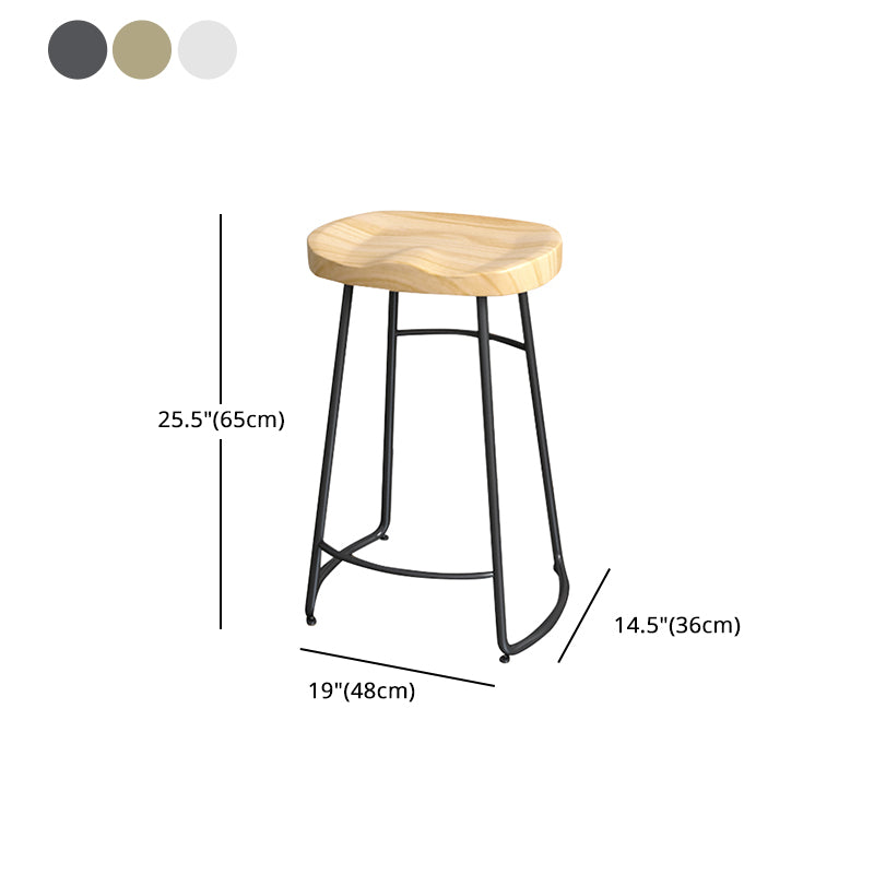 Modern Style Metal Bar Stool with Footrest Milk Tea Shop Bar Stool 30- Inches