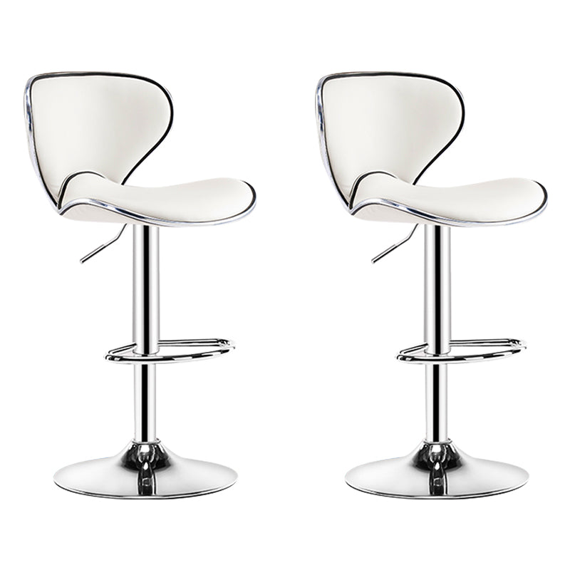 Modern Rotatable Backrest Counter Stool Steel Cashier Bar Stool with Leather Cushion