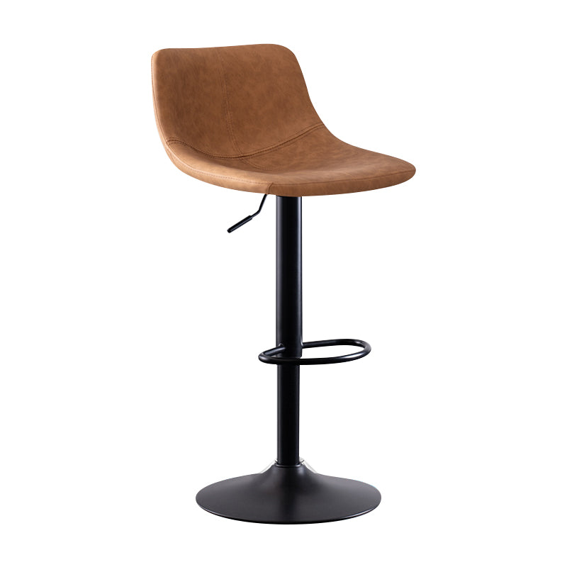 Modern Leather Adjustable Height Barstool Indoor Bar Stool with Low Back