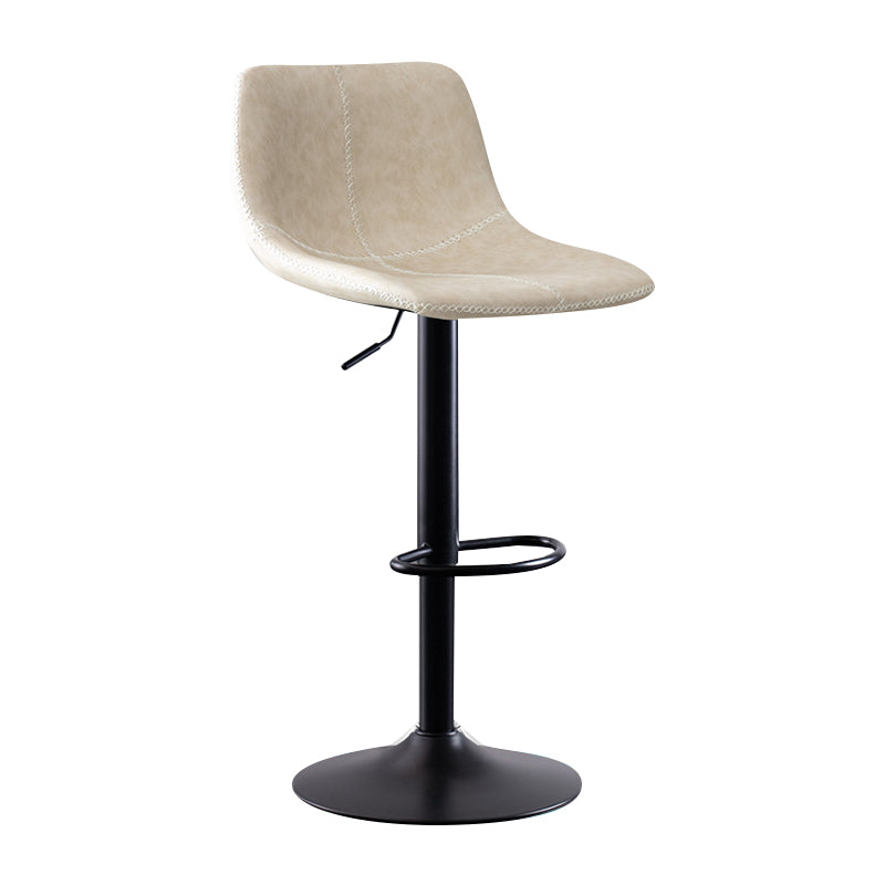 Modern Leather Adjustable Height Barstool Indoor Bar Stool with Low Back