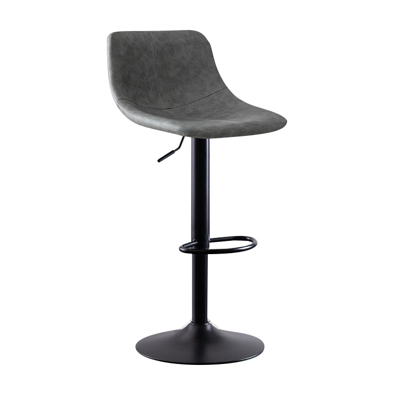 Modern Leather Adjustable Height Barstool Indoor Bar Stool with Low Back