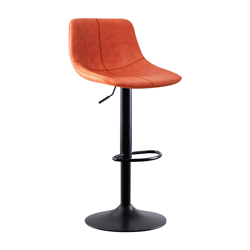 Modern Leather Adjustable Height Barstool Indoor Bar Stool with Low Back