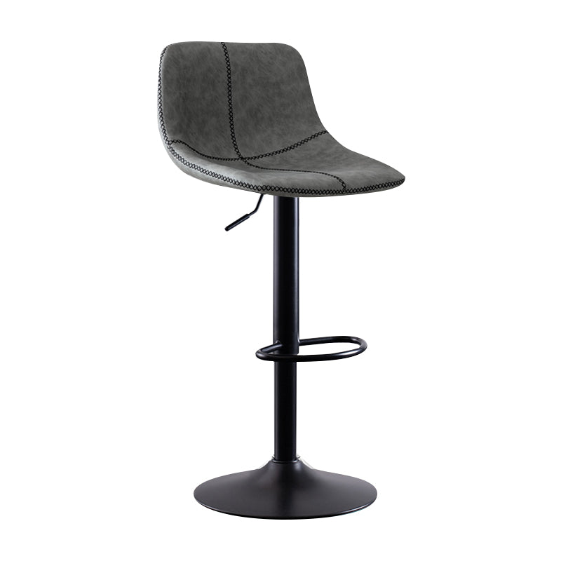 Modern Leather Adjustable Height Barstool Indoor Bar Stool with Low Back