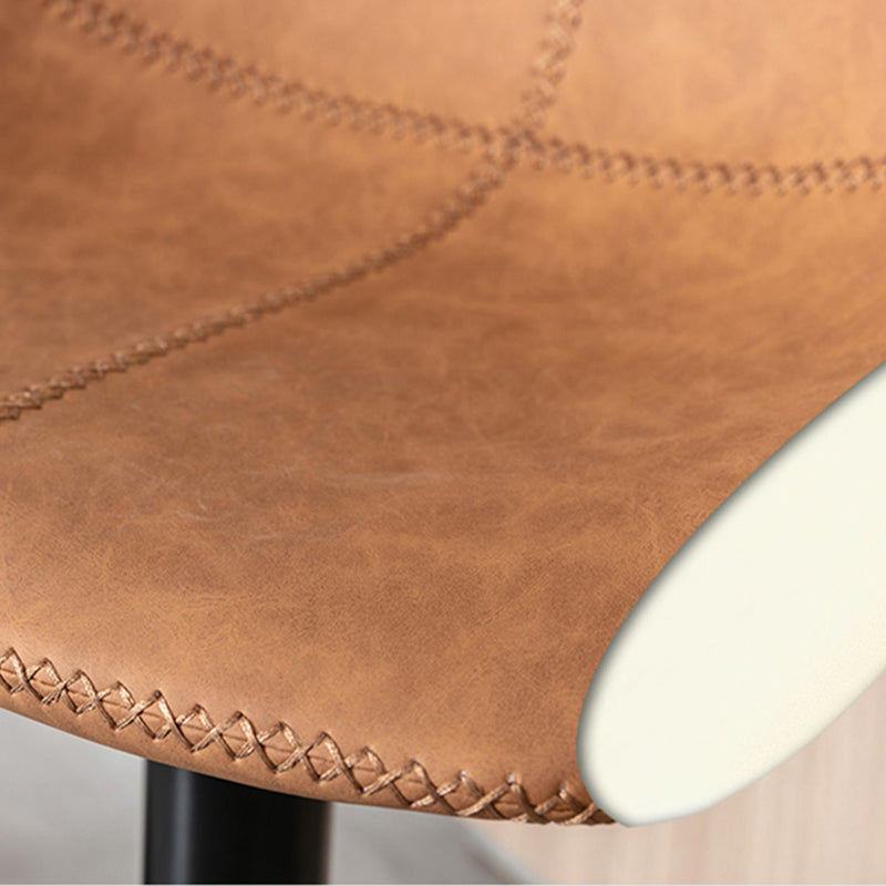 Modern Leather Adjustable Height Barstool Indoor Bar Stool with Low Back