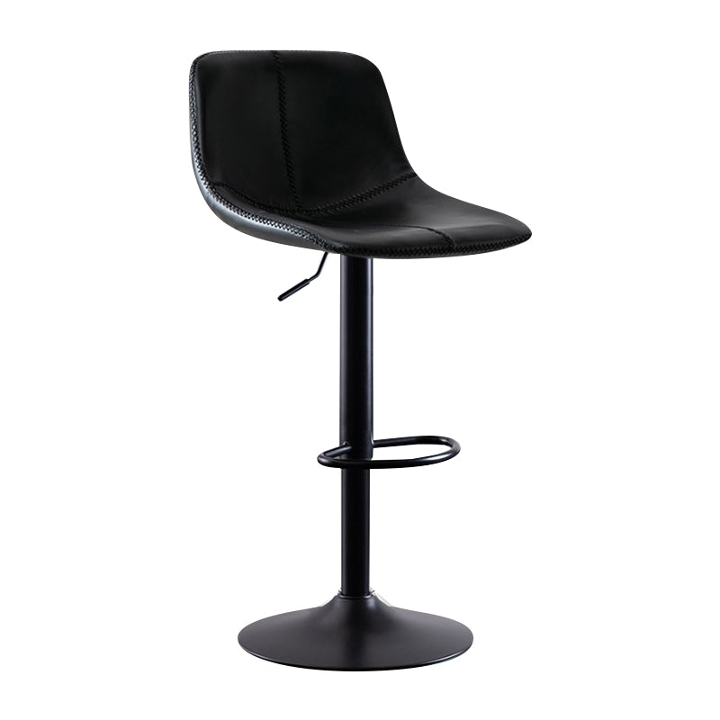 Modern Leather Adjustable Height Barstool Indoor Bar Stool with Low Back