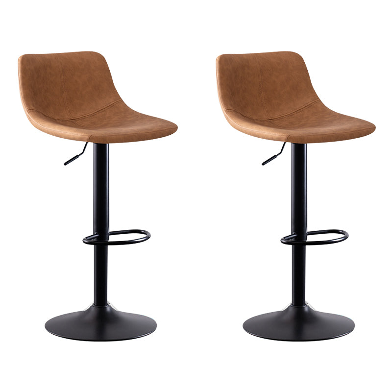Modern Leather Adjustable Height Barstool Indoor Bar Stool with Low Back
