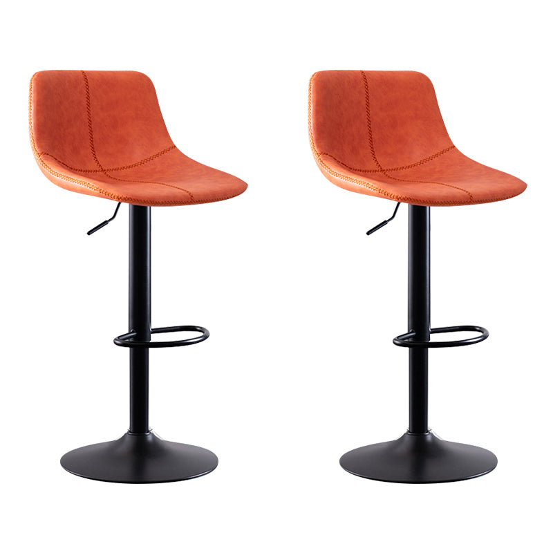 Modern Leather Adjustable Height Barstool Indoor Bar Stool with Low Back