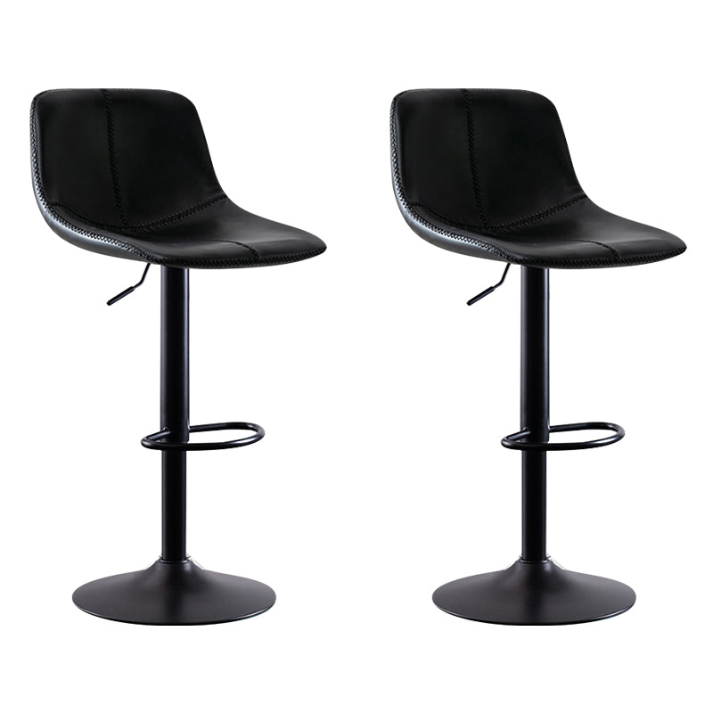 Modern Leather Adjustable Height Barstool Indoor Bar Stool with Low Back