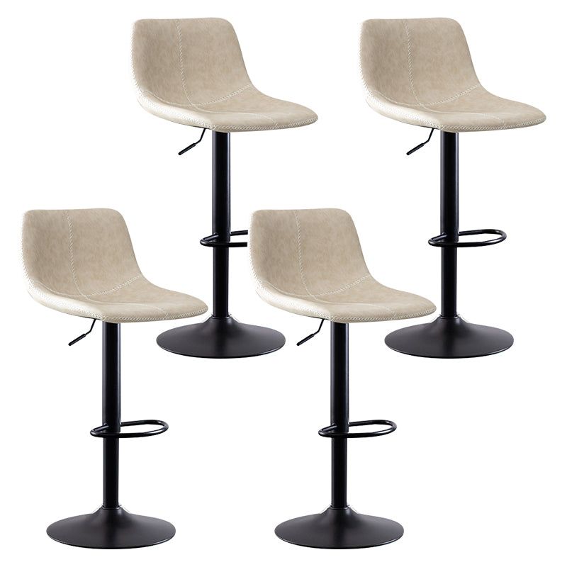 Modern Leather Adjustable Height Barstool Indoor Bar Stool with Low Back