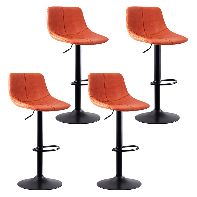 Modern Leather Adjustable Height Barstool Indoor Bar Stool with Low Back
