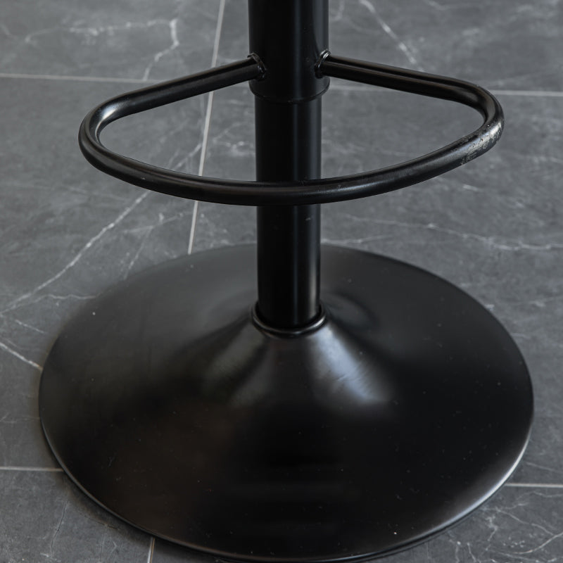 Contemporary Leather Swivel Barstool Indoor Bar Stool with Metal Base and Low Back