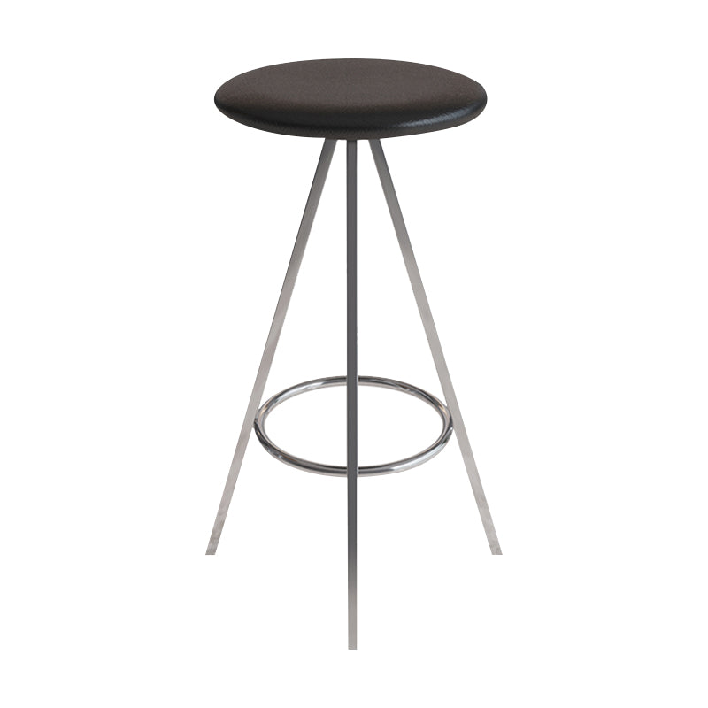 Industrial Style Barstools Leather Seats Metal 3 Legs Counter Stools for Dining Room