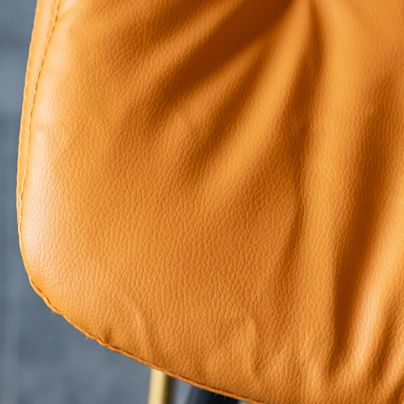 Scandinavian Leather Metal Counter Stools Black Low Back Bar Stools with Footrest