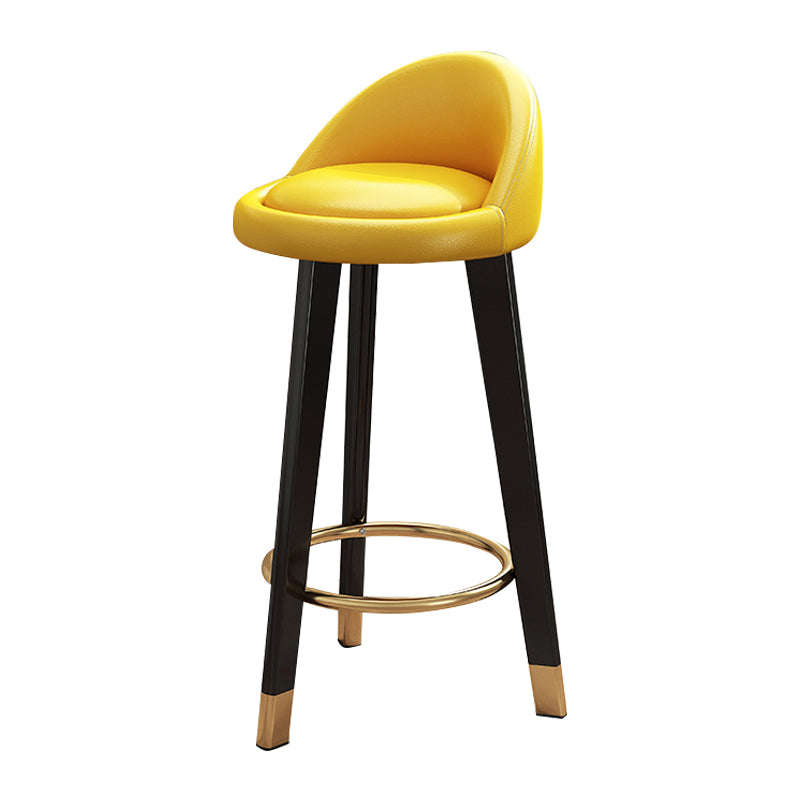 Scandinavian Style Bar-stool Steel Legs Round Seat Single Counter Stool for Kitchen Bar