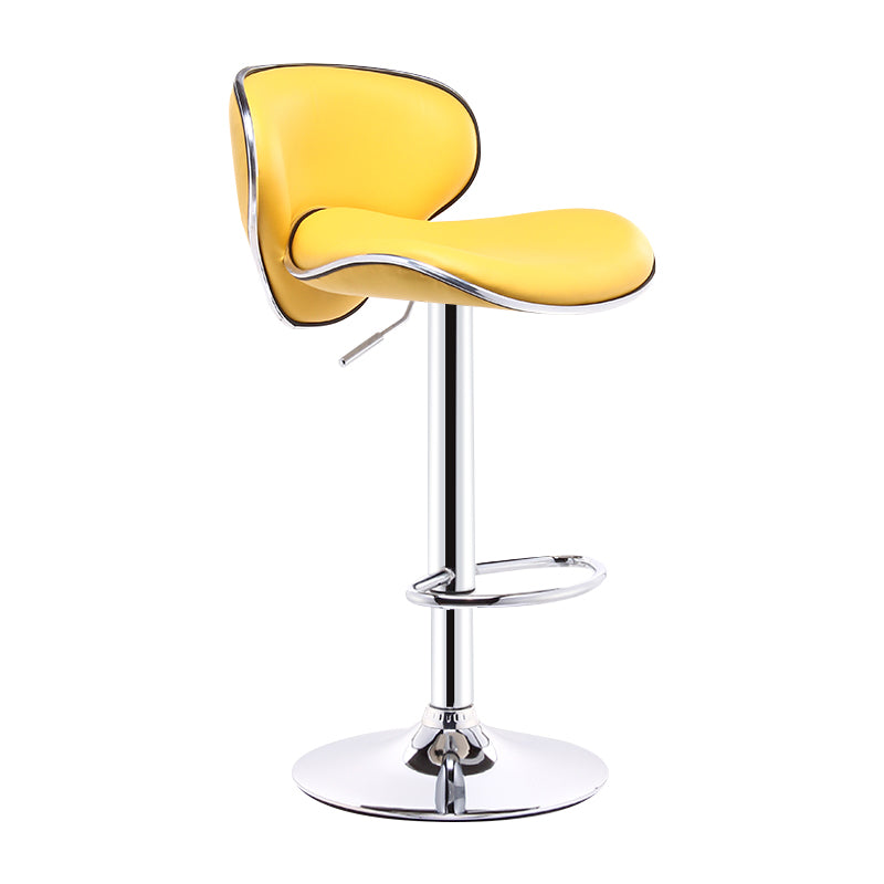 Scandinavian Adjustable Height Swivel Counter Stools Metal Leather Bar Stools