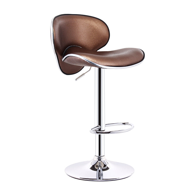 Scandinavian Adjustable Height Swivel Counter Stools Metal Leather Bar Stools