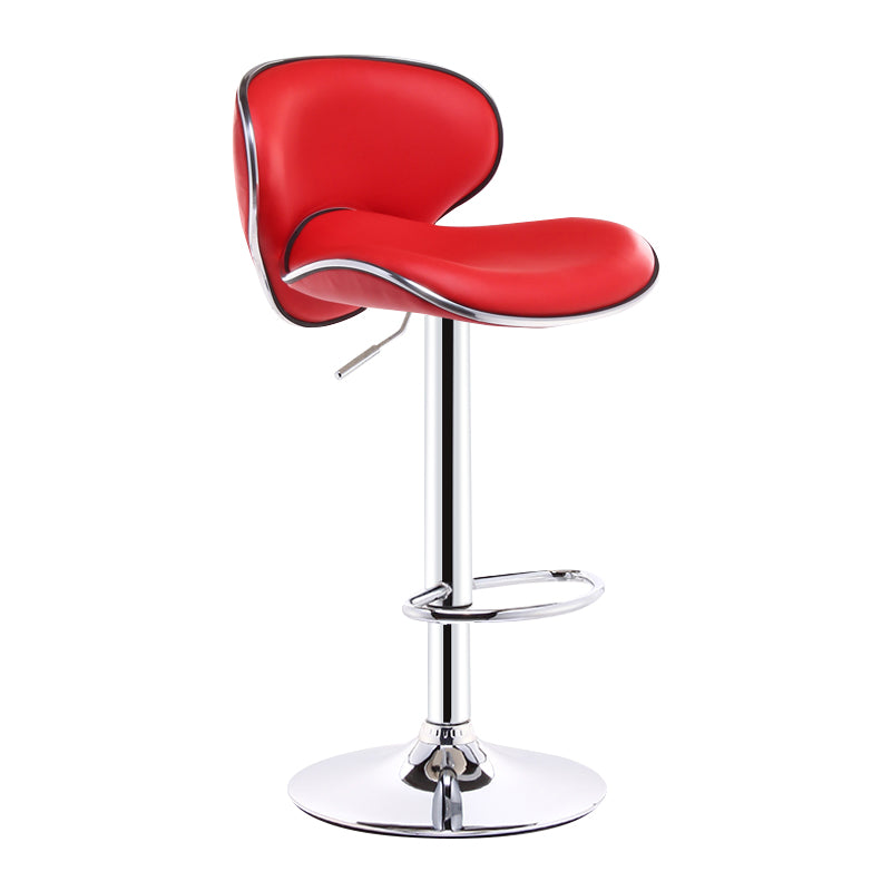 Scandinavian Adjustable Height Swivel Counter Stools Metal Leather Bar Stools