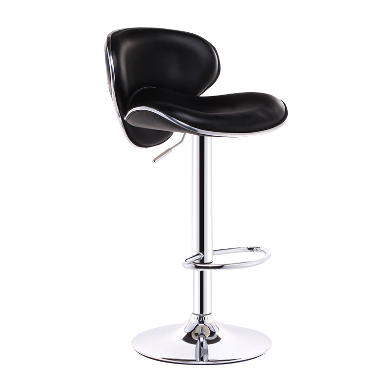 Scandinavian Adjustable Height Swivel Counter Stools Metal Leather Bar Stools