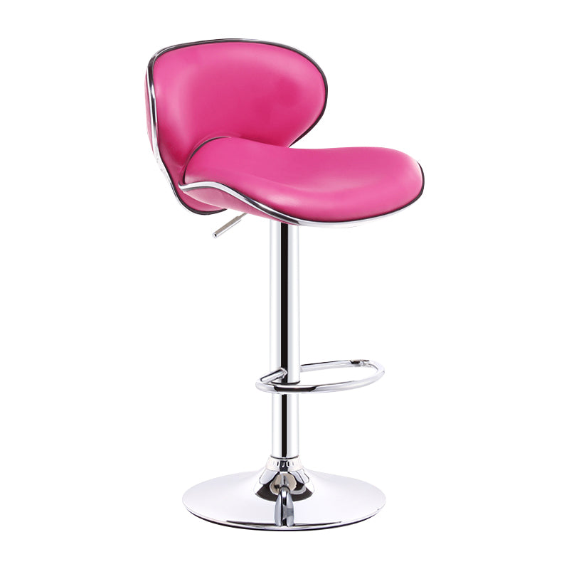 Scandinavian Adjustable Height Swivel Counter Stools Metal Leather Bar Stools
