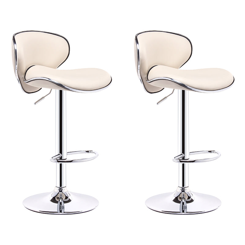 Scandinavian Adjustable Height Swivel Counter Stools Metal Leather Bar Stools