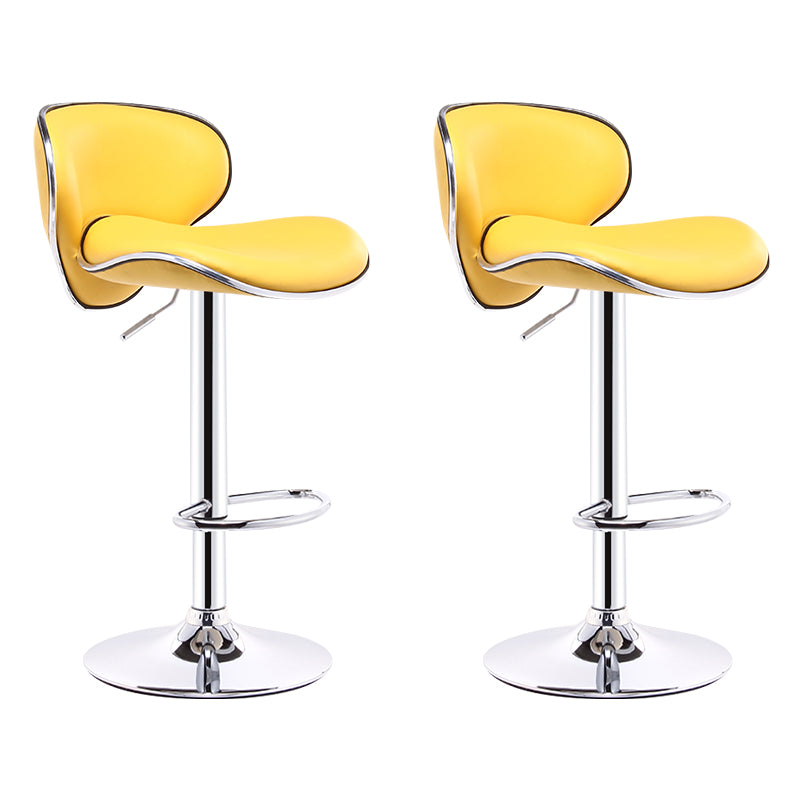 Scandinavian Adjustable Height Swivel Counter Stools Metal Leather Bar Stools
