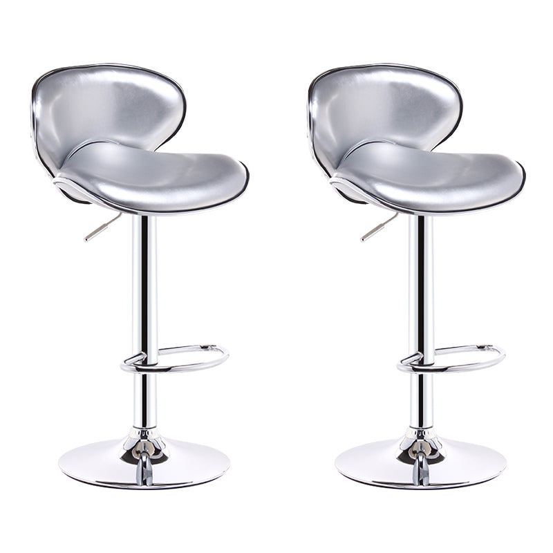 Scandinavian Adjustable Height Swivel Counter Stools Metal Leather Bar Stools